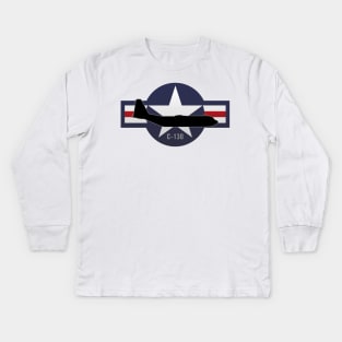 C-130 Hercules Military Airplane Kids Long Sleeve T-Shirt